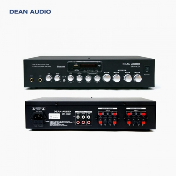DEAN AUDIO /SR430D / SR-430D/ 4채널 400W 100W x 4CH 인테리어용 앰프/ 4채널앰프 블루투스 USB플레이어
